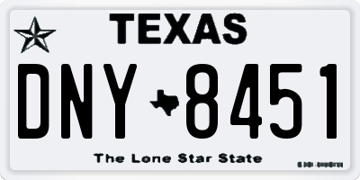 TX license plate DNY8451