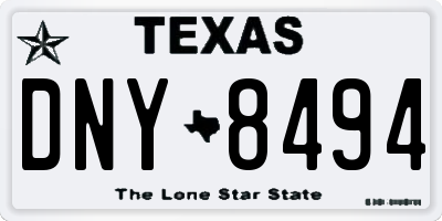 TX license plate DNY8494