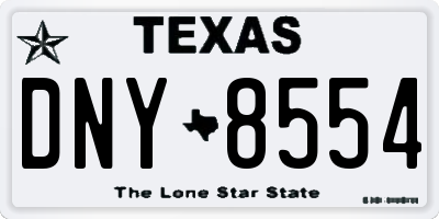 TX license plate DNY8554
