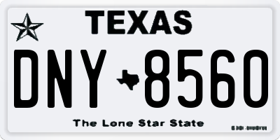 TX license plate DNY8560
