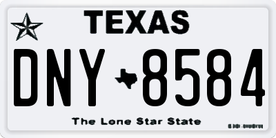 TX license plate DNY8584