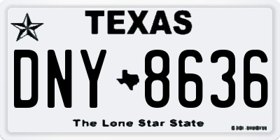 TX license plate DNY8636