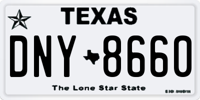 TX license plate DNY8660