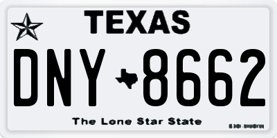 TX license plate DNY8662