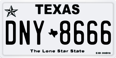 TX license plate DNY8666