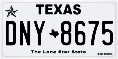 TX license plate DNY8675