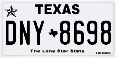 TX license plate DNY8698