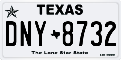 TX license plate DNY8732