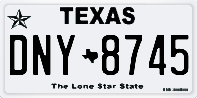 TX license plate DNY8745