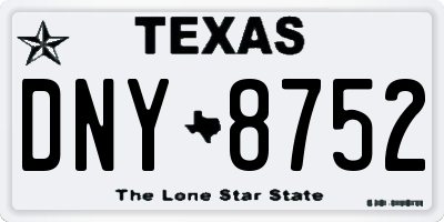 TX license plate DNY8752