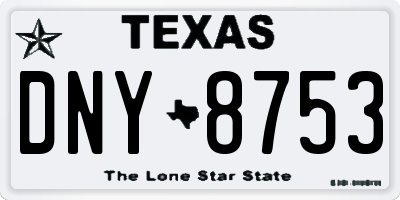 TX license plate DNY8753