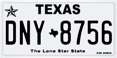 TX license plate DNY8756
