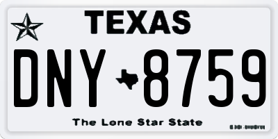 TX license plate DNY8759