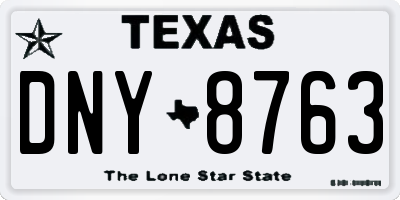TX license plate DNY8763