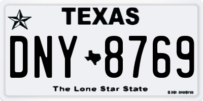 TX license plate DNY8769