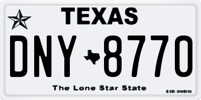 TX license plate DNY8770