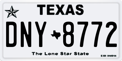 TX license plate DNY8772