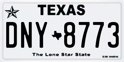 TX license plate DNY8773