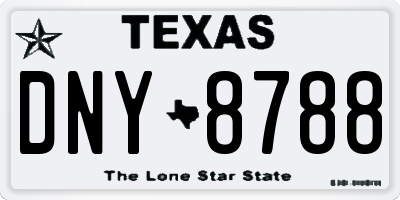 TX license plate DNY8788