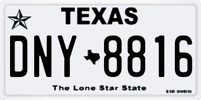 TX license plate DNY8816