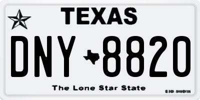 TX license plate DNY8820