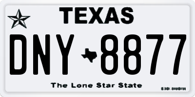 TX license plate DNY8877