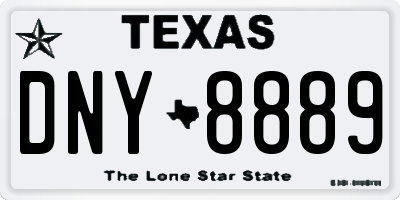 TX license plate DNY8889