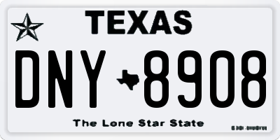 TX license plate DNY8908