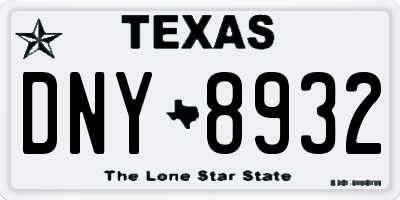TX license plate DNY8932