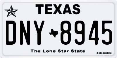 TX license plate DNY8945