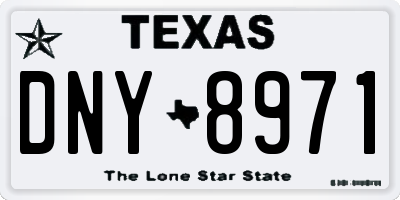 TX license plate DNY8971