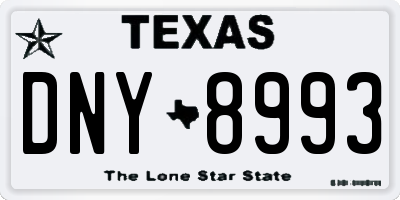 TX license plate DNY8993