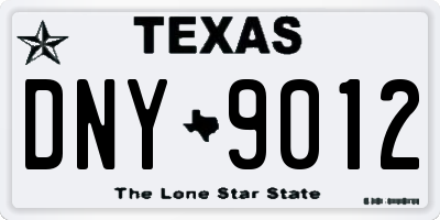 TX license plate DNY9012