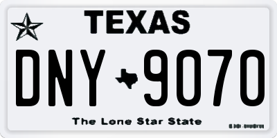 TX license plate DNY9070