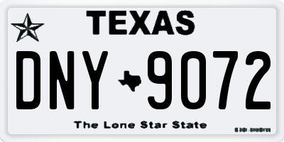 TX license plate DNY9072