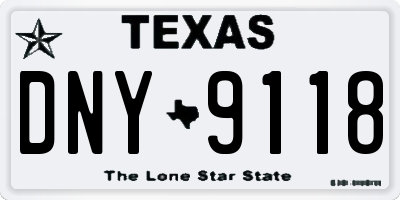TX license plate DNY9118