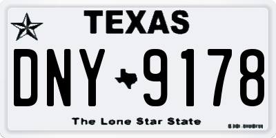 TX license plate DNY9178