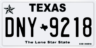 TX license plate DNY9218