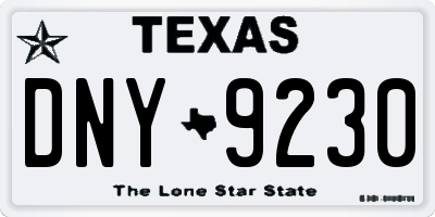 TX license plate DNY9230
