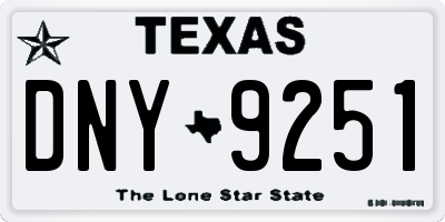 TX license plate DNY9251