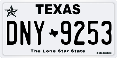 TX license plate DNY9253