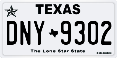 TX license plate DNY9302
