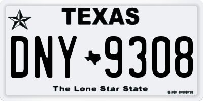 TX license plate DNY9308