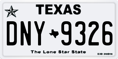 TX license plate DNY9326