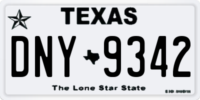 TX license plate DNY9342