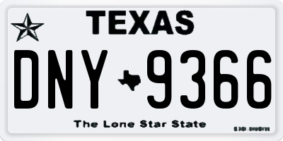 TX license plate DNY9366