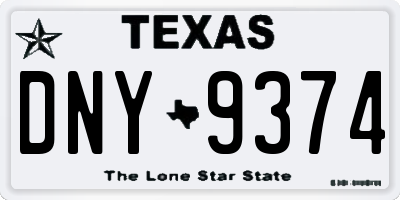 TX license plate DNY9374