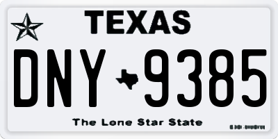 TX license plate DNY9385