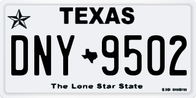 TX license plate DNY9502