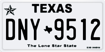 TX license plate DNY9512